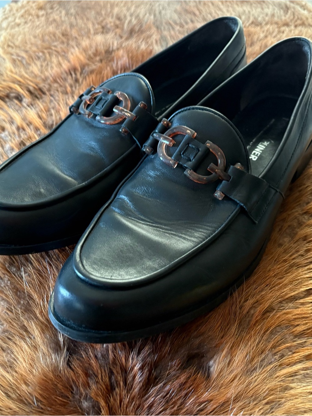 Donald J. Pliner Tortoiseshell Buckle Slip-on Loafers